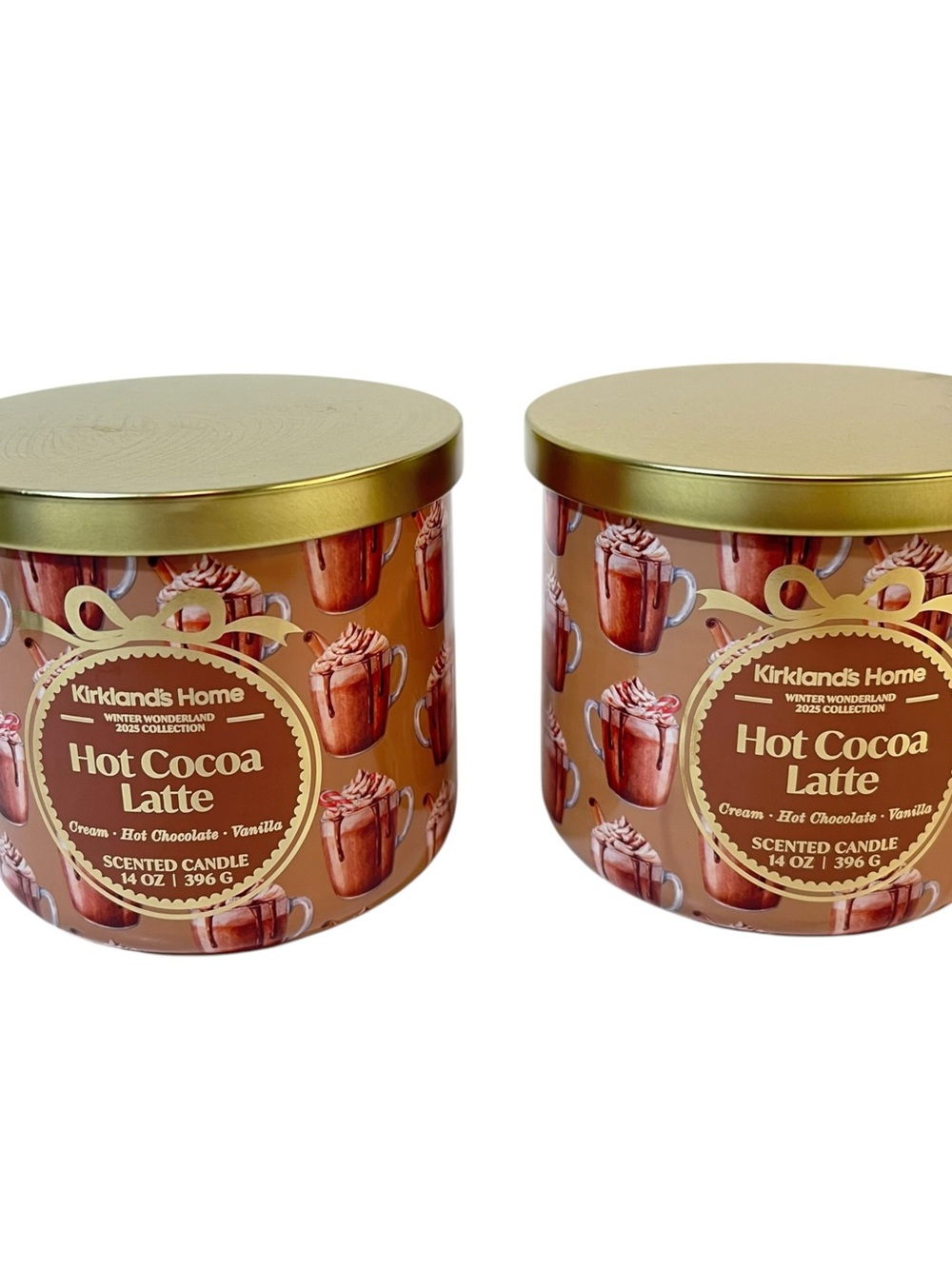 Kirkland's Home Hot Cocoa Latte Scented Candle 14oz Set of 2 New